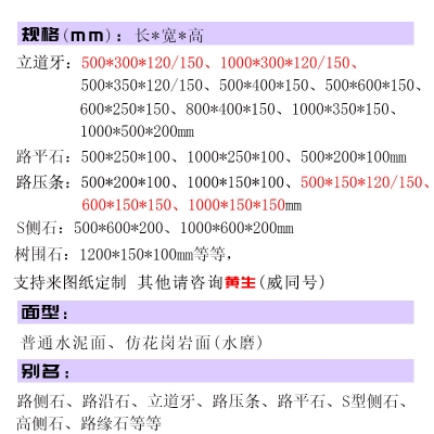 赤峰水泥路沿石定制電話號(hào)碼-第1張圖片